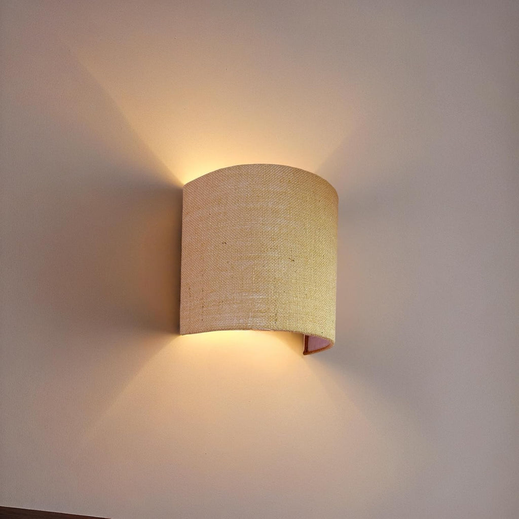 Handicraft Wall Lamp, Wall Lamps for Living Room and Home Plug-in Wall Sconce Lighting for Bedroom Bedside, Living Room, Kitchen, Hallway, Wall Mounted Light Fixtures (Jute)