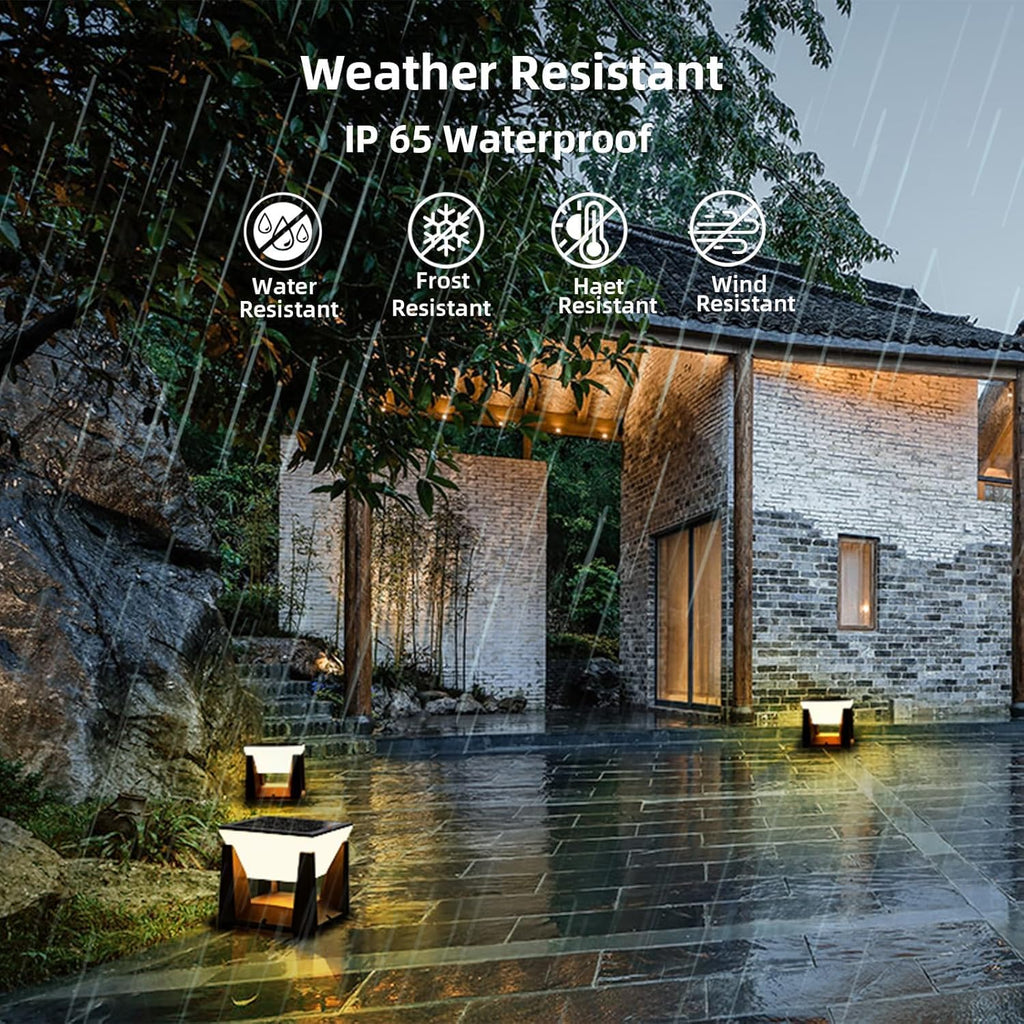 LITVERSE Abs Solar Post Pillar Light,10.5 cm Small Outdoor Waterproof Outdoor LED Post Cap Light for Garden,Patio,Deck & Pillar Decoration|2 Brightness Levels|Dusk to Dawn|Modern Design (1 Pack),Black