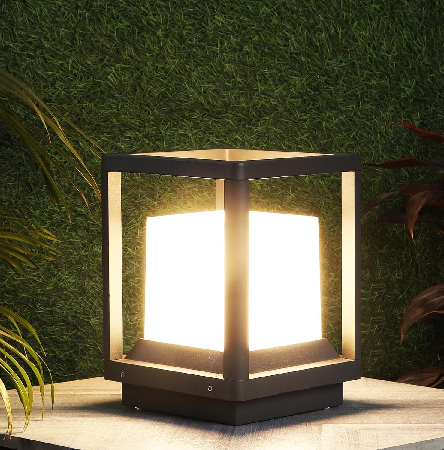 Outdoor Gate Light – Waterproof LED Pillar Lamp in Grey Finish Ideal for Entrance & Boundary (Pack of 2)