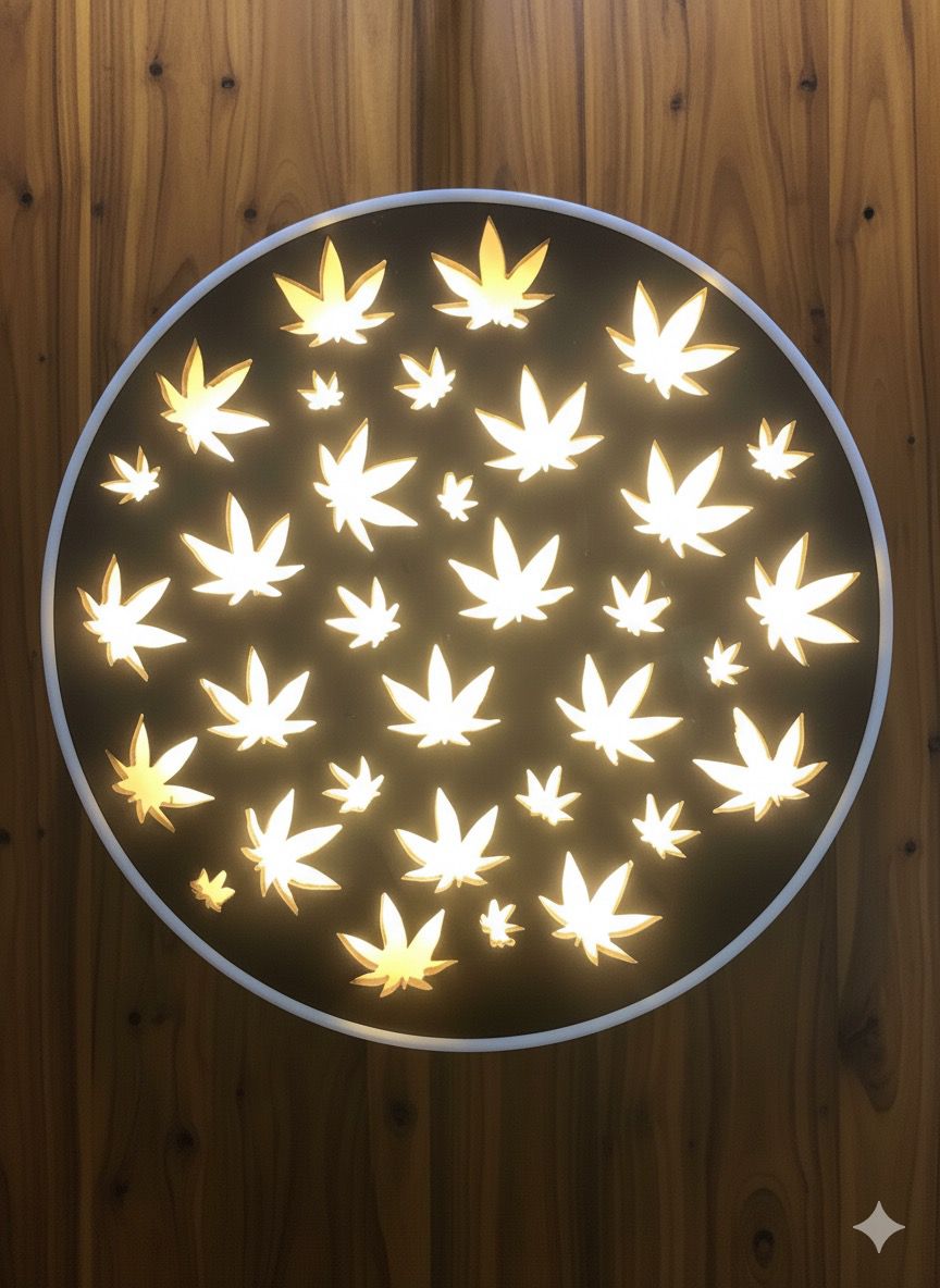 wall decor wooden led light in leaf design