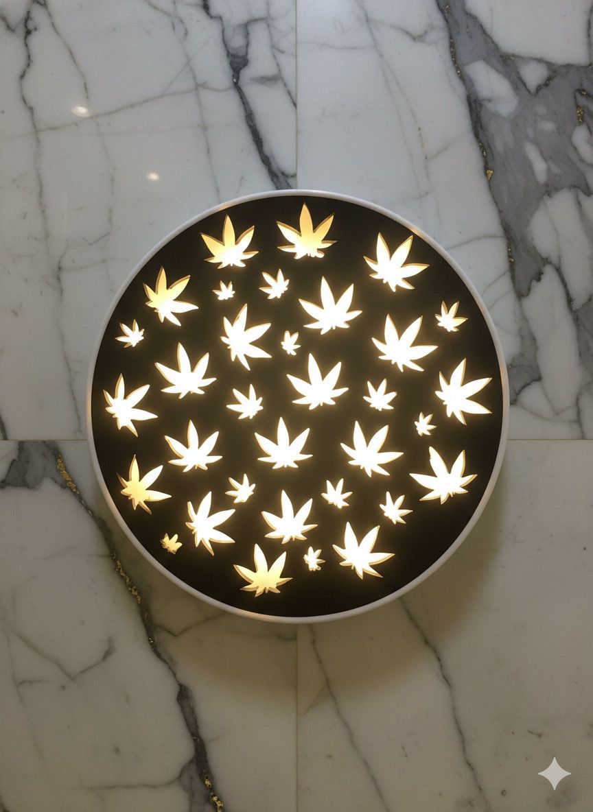 wall decor wooden led light in leaf design