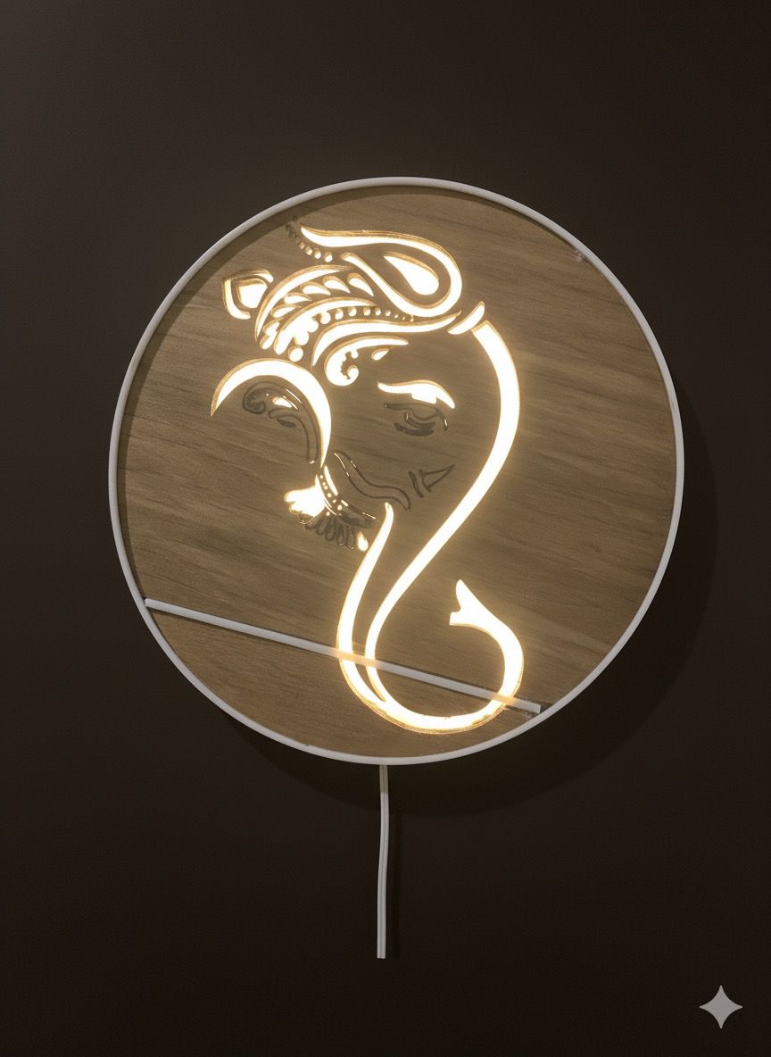 lord ganesh wall decor wooden light for yours house wall