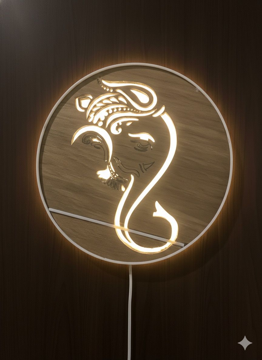lord ganesh wall decor wooden light for yours house wall